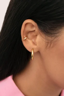 Mujer Singularu Joyería Y Bisutería>Pendiente Suelto Ear Cuff Gota Plata Baño Oro