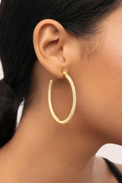 Mujer Singularu Joyería Y Bisutería>Pendientes Aro Scarlett L Baño Oro