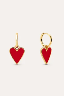 Mujer Singularu Joyería Y Bisutería>Pendientes Lovely Heart Baño Oro