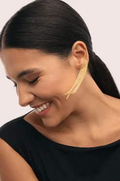 Mujer Singularu Joyería Y Bisutería>Pendientes Tamara Cascada Baño Oro
