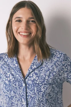 Mujer Women'secret Pijamas|Pijamas>Pijama camisero largo 100% algodón print flores