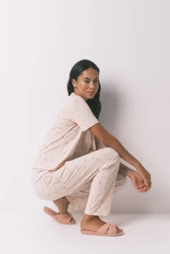 Mujer Women'secret Pijamas|Pijamas>Pijama camisero largo 100% algodón flores