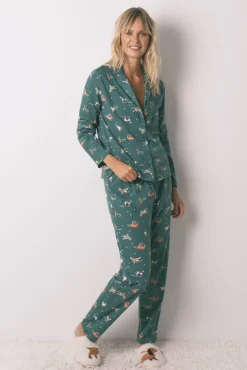 Mujer Women'secret Pijamas|Pijamas>Pijama camisero perritos 100% algodón