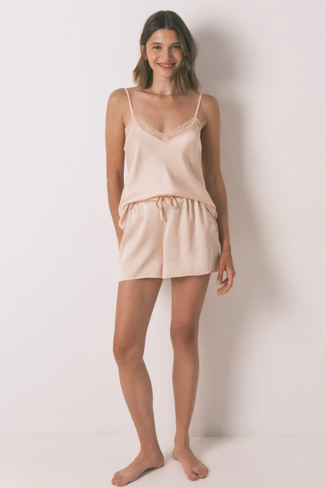 Mujer Women'secret Pijamas|Pijamas>Pijama corto satén encaje