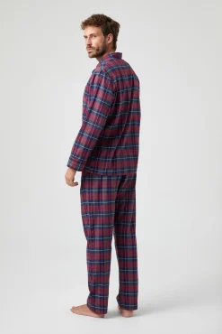 Hombre Kiff-Kiff Pijamas>Pijama Kiff Kiff Franela Cuadros Azul Rojo