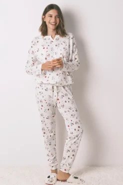 Mujer Women'secret Pijamas|Pijamas>Pijama largo 100% algodón blanco Snoopy