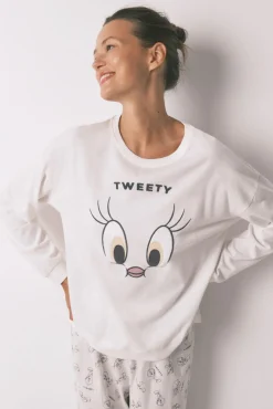 Mujer Women'secret Pijamas|Pijamas>Pijama largo 100% algodón blanco Piolín