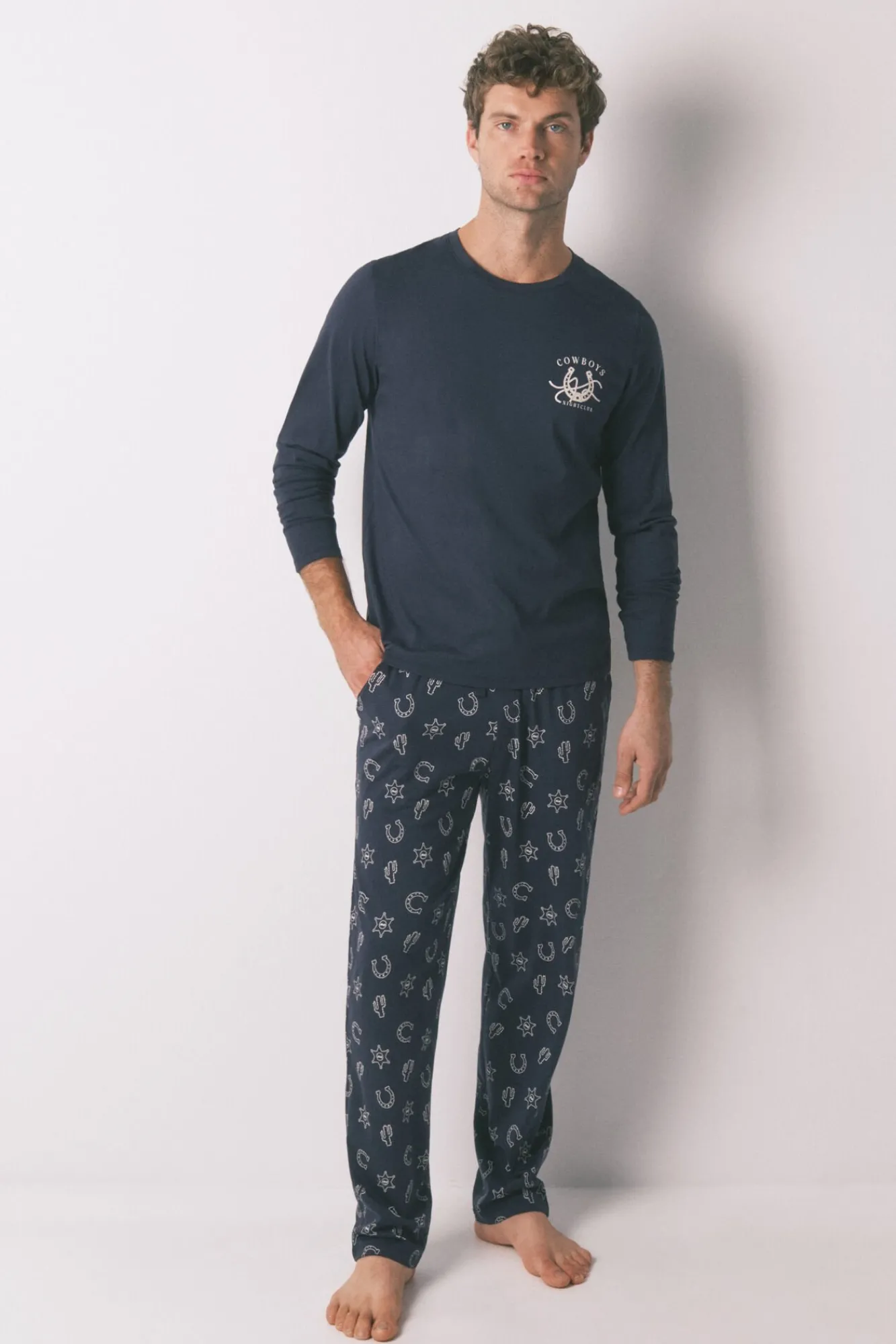 Hombre Women'secret Pijamas>Pijama largo 100% algodón country