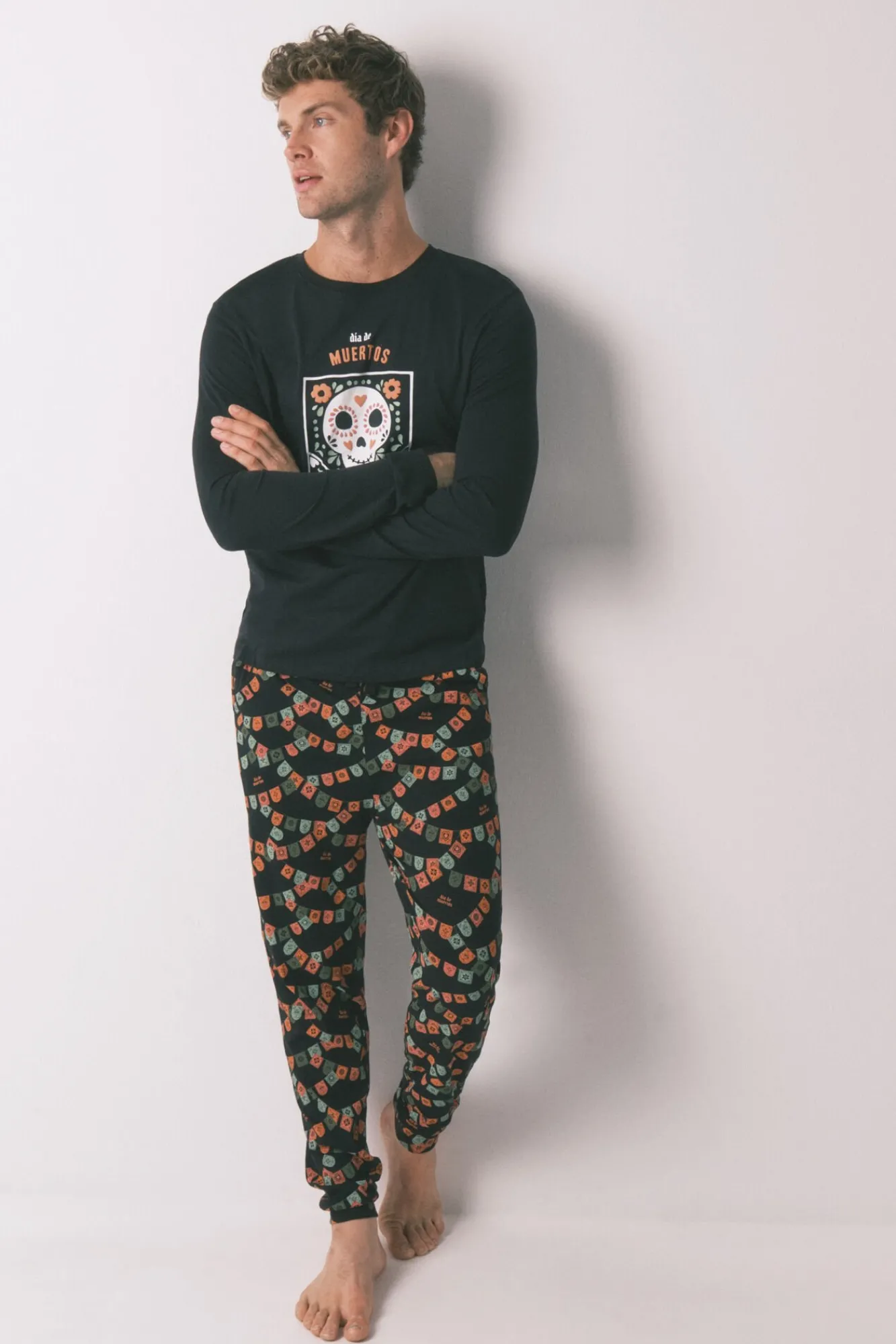 Hombre Women'secret Pijamas>Pijama largo 100% algodón "Día de muertos"
