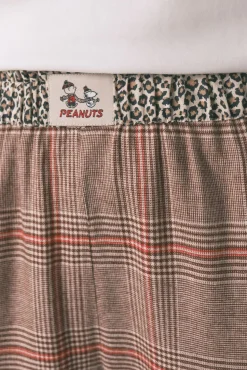 Mujer Women'secret Pijamas|Pijamas>Pijama largo 100% algodón estampado cuadros Snoopy