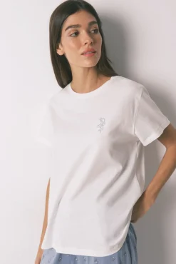 Mujer Women'secret Pijamas|Pijamas>Pijama largo algodón flores manga corta