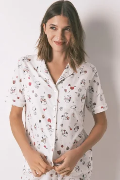 Mujer Women'secret Pijamas|Pijamas>Pijama largo camisero 100% algodón Snoopy
