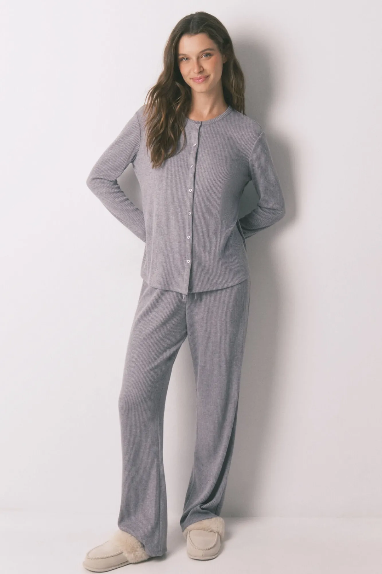 Mujer Women'secret Pijamas|Pijamas>Pijama largo canalé suave brillo