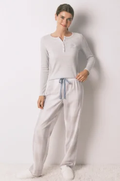 Mujer Women'secret Pijamas|Pijamas>Pijama largo cuadros efecto brillo