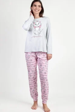 Mujer Admas Pijamas|Pijamas>Pijama largo estampado gato Marie Disney