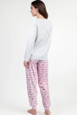 Mujer Admas Pijamas|Pijamas>Pijama largo estampado gato Marie Disney