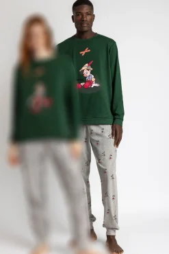 Hombre Admas Pijamas>Pijama largo estampado Pinocho para hombre
