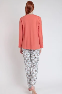 Mujer Admas Pijamas|Pijamas>Pijama largo estampado Tambor bambi para mujer