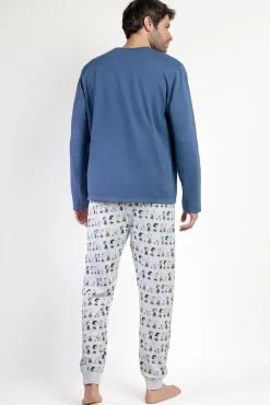Hombre Admas Pijamas>Pijama largo felpa hombre Snoopy&Friends