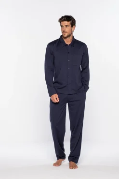 Hombre Punto Blanco Pijamas>Pijama largo hombre