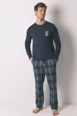Hombre Women'secret Pijamas>Pijama largo hombre 100% algodón cuadros