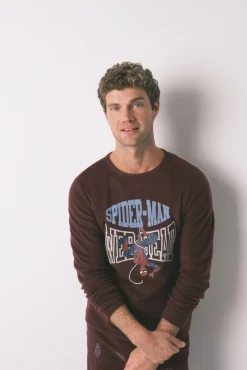 Hombre Women'secret Pijamas>Pijama largo hombre polar rojo Spiderman