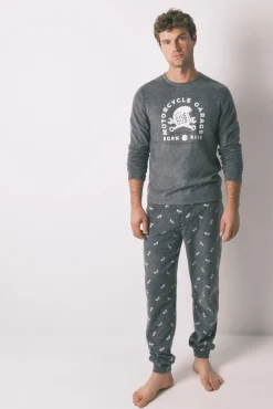 Hombre Women'secret Pijamas>Pijama largo hombre polar "Motorcycle"