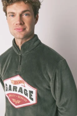 Hombre Women'secret Pijamas>Pijama largo hombre polar verde Hotwheels