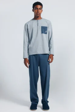 Hombre Springfield Pijamas>Pijama largo microraya borado galgo