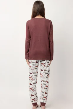 Mujer Admas Pijamas|Pijamas>Pijama largo perro salchicha para mujer