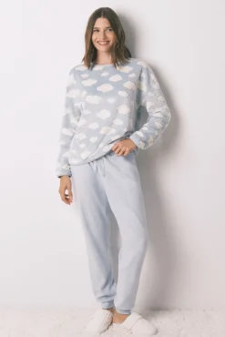 Mujer Women'secret Pijamas|Pijamas>Pijama largo polar mousse nubes