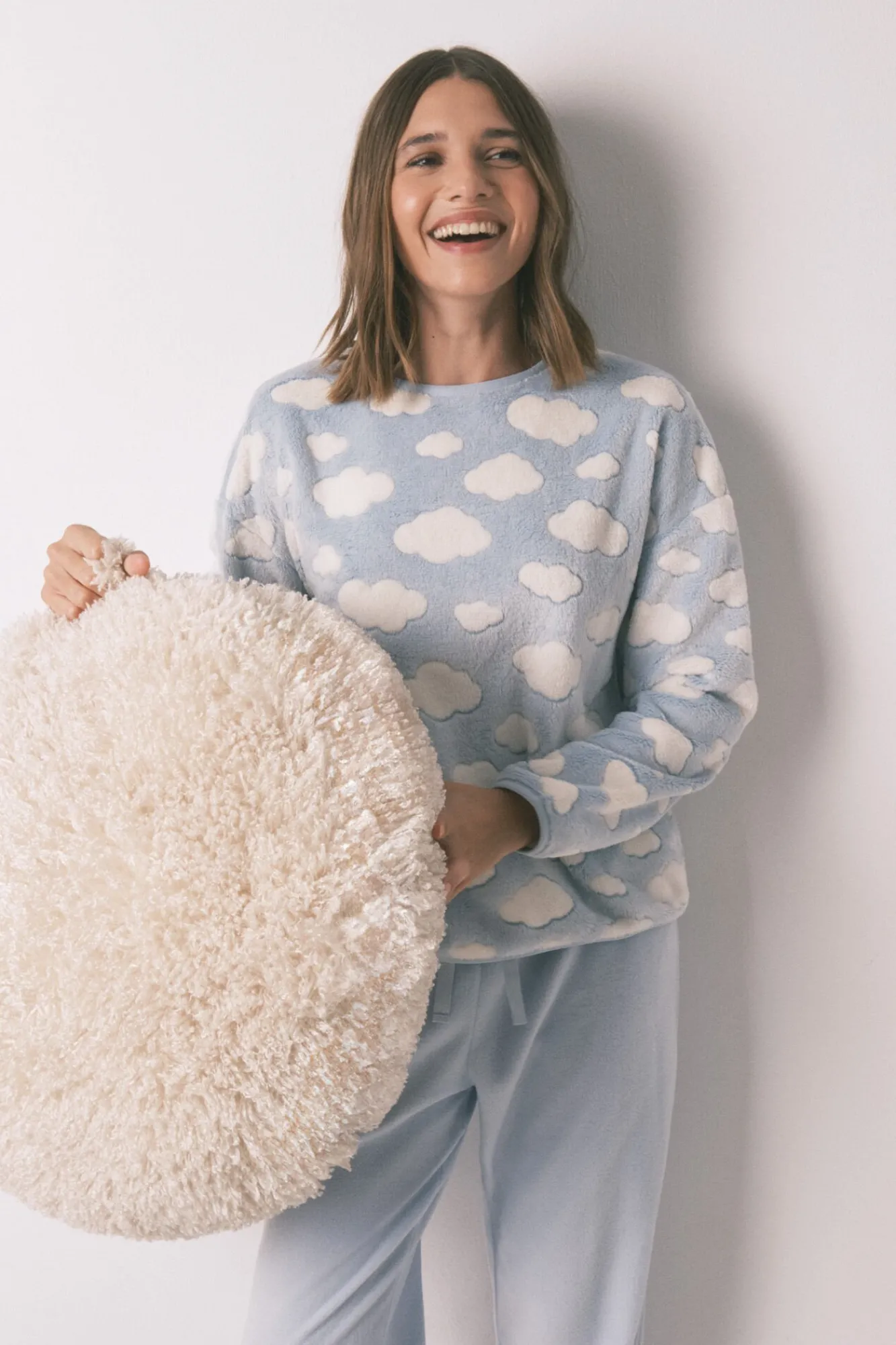 Mujer Women'secret Pijamas|Pijamas>Pijama largo polar mousse nubes