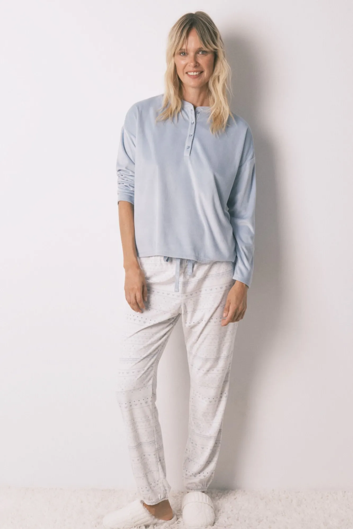 Mujer Women'secret Pijamas|Pijamas>Pijama largo polar suave cenefas