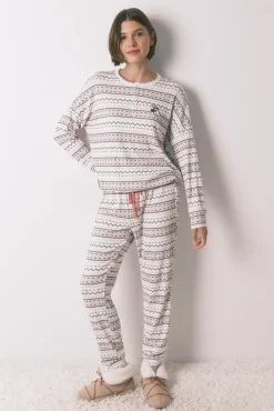 Mujer Women'secret Pijamas|Pijamas>Pijama largo punto cálido suave cenfas Mickey