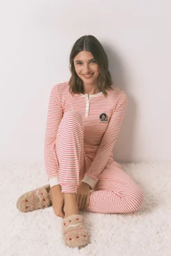 Mujer Women'secret Pijamas|Pijamas>Pijama largo punto extra suave rayas Mafalda