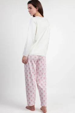 Mujer Admas Pijamas|Pijamas>Pijama largo rayas lazos Barbie 100% algodón