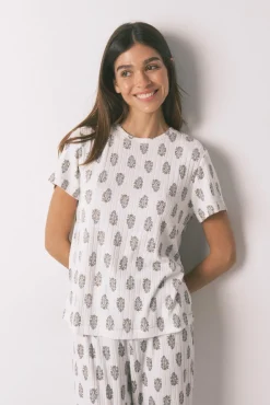 Mujer Women'secret Pijamas|Pijamas>Pijama largo super soft flores manga corta