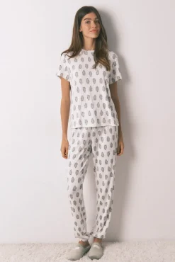 Mujer Women'secret Pijamas|Pijamas>Pijama largo super soft flores manga corta