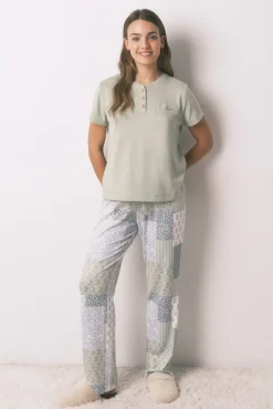 Mujer Women'secret Pijamas|Pijamas>Pijama largo super soft patchwork manga corta