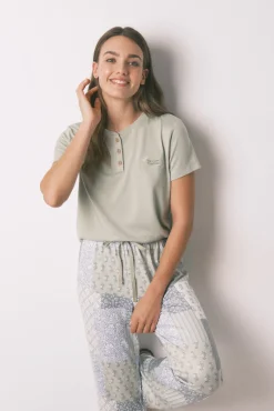 Mujer Women'secret Pijamas|Pijamas>Pijama largo super soft patchwork manga corta