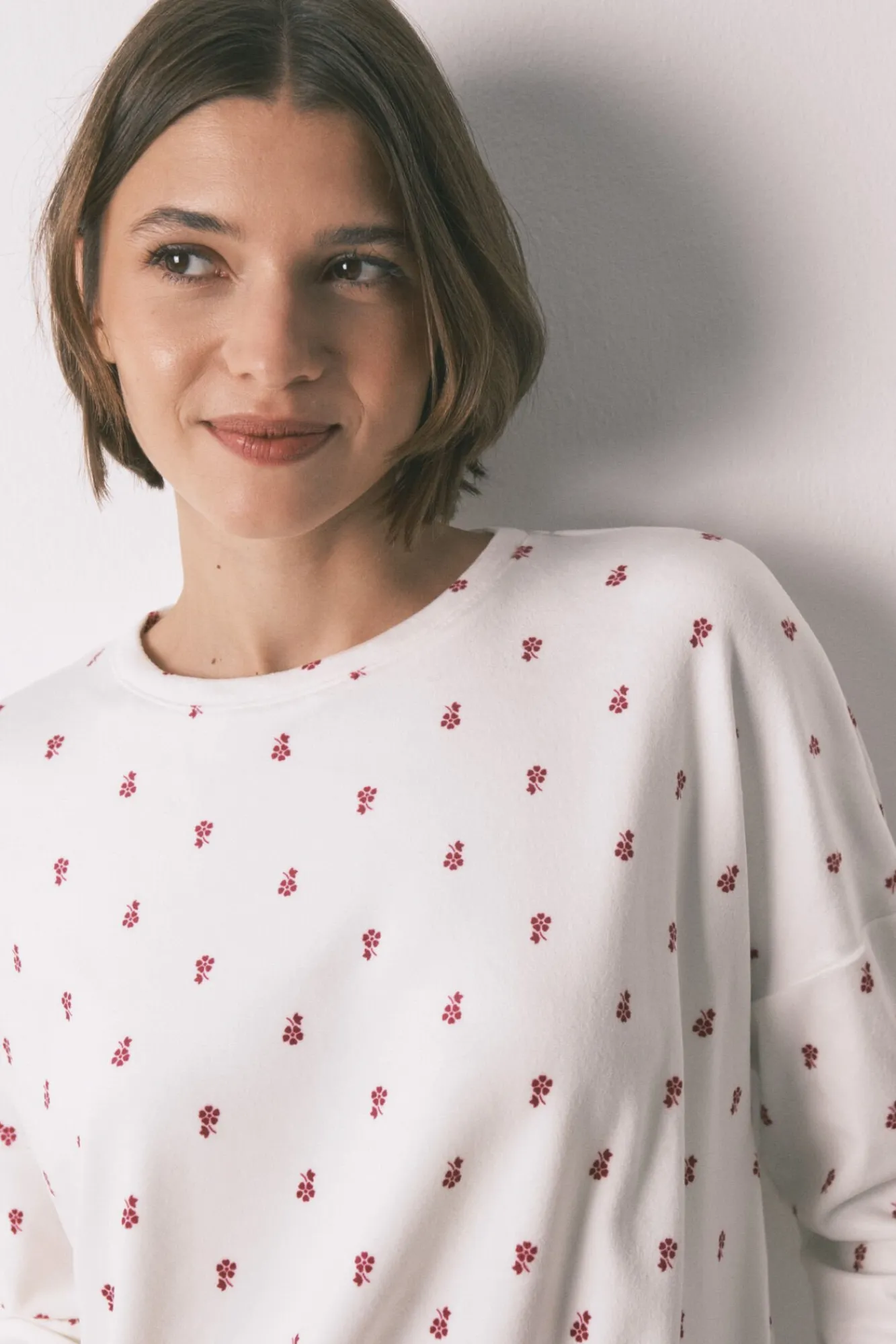 Mujer Women'secret Pijamas|Pijamas>Pijama largo terciopelo blanco flores