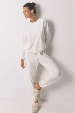Mujer Women'secret Pijamas|Pijamas>Pijama largo terciopelo suave blanco brillo
