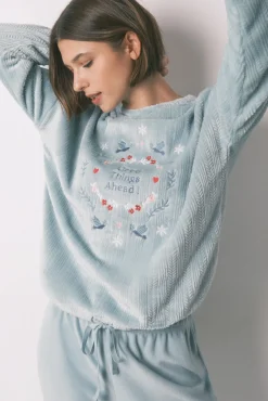 Mujer Women'secret Pijamas|Pijamas>Pijama largo terciopelo textura