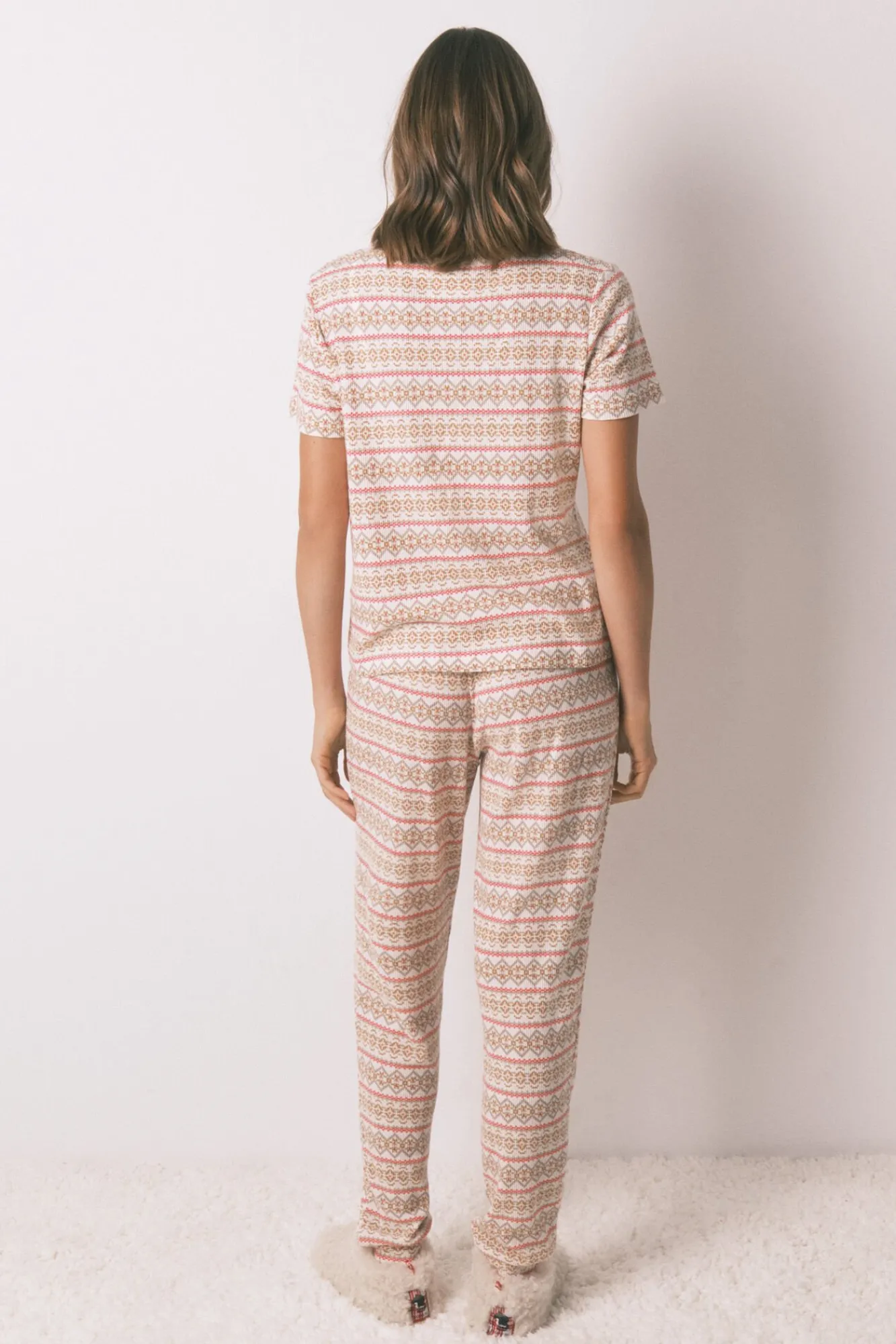 Mujer Women'secret Pijamas|Pijamas>Pijama largo textura gofre afelpado cenefas Mafalda