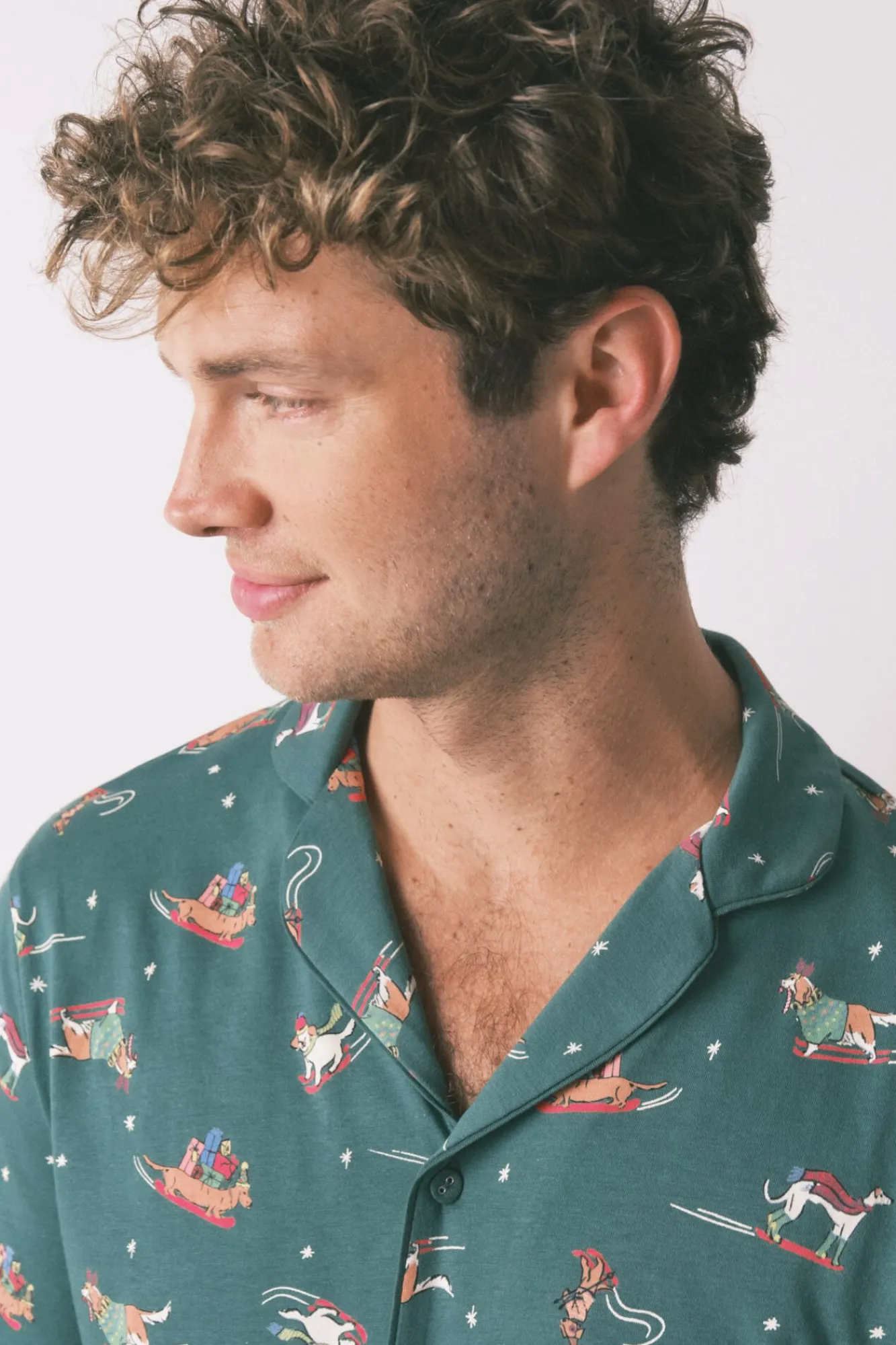 Hombre Women'secret Pijamas>Pijama masculino camisero perritos 100% algodón