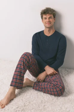 Hombre Women'secret Pijamas>Pijama masculino cuadros 100% algodón