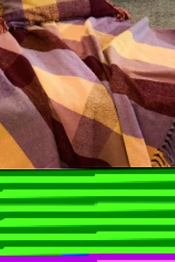 Calma House Mantas>Plaid de algodón con flecos Croma