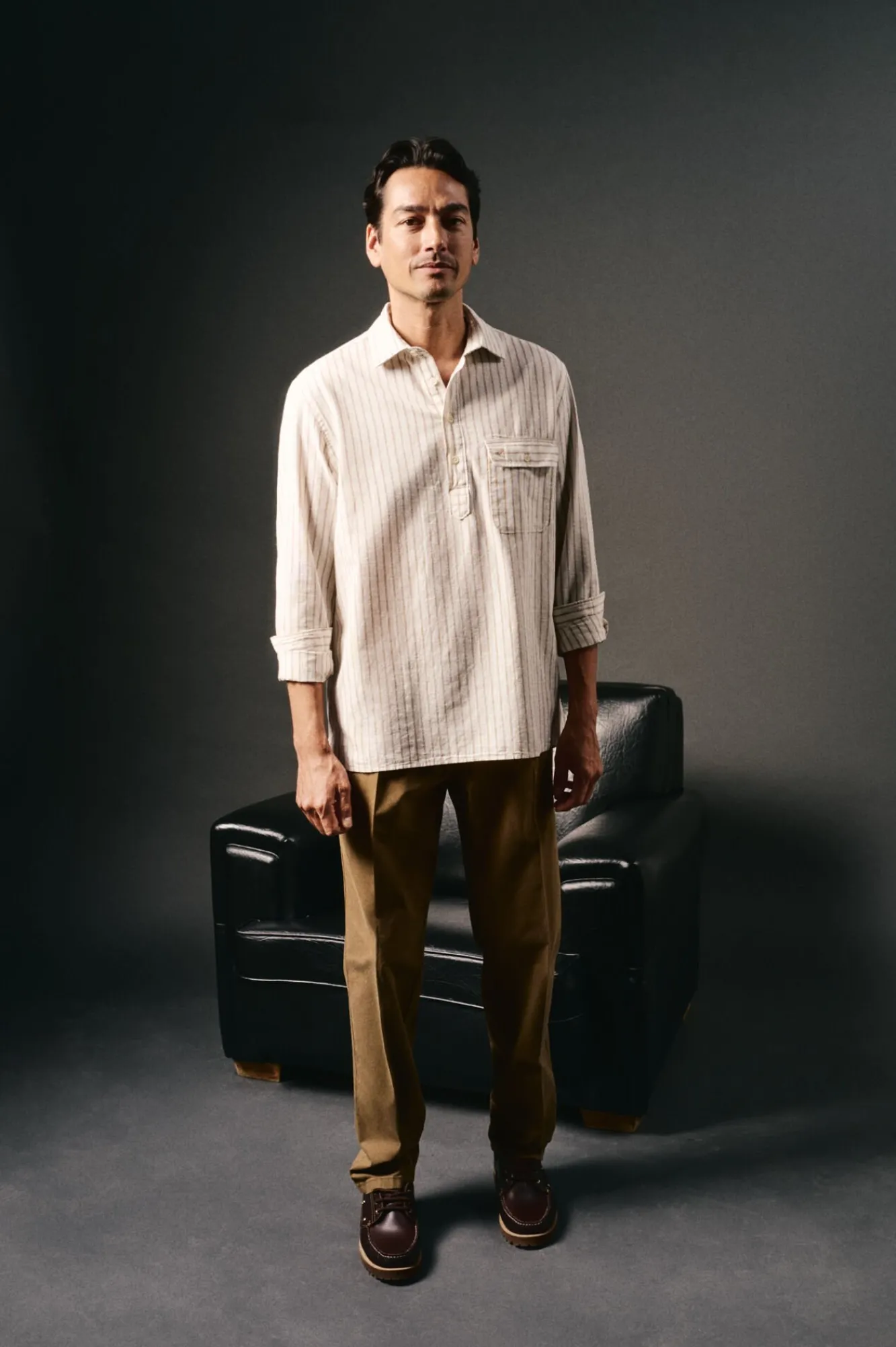 Hombre OOTO Camisas>Polera de algodón con lino