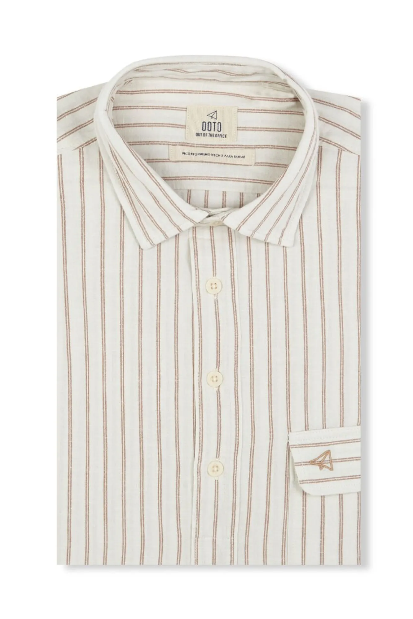 Hombre OOTO Camisas>Polera de algodón con lino