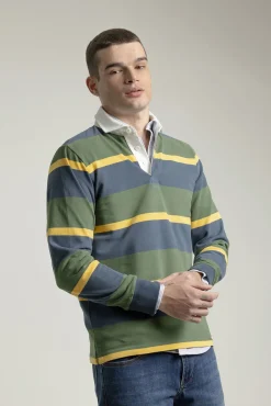 Hombre PuroEGO Polos>Polo algodón multirayas